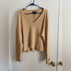 Forever 21 Cropped Sweater Yellow Size 2X